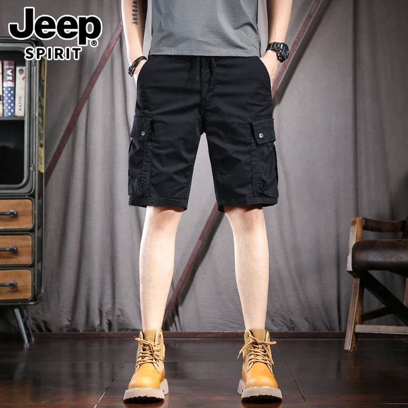 JEEP SPIRIT夏季工装男士休闲短裤潮牌多袋五分中裤夏天薄款马裤