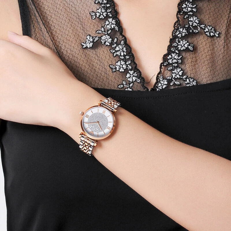 Emporio Armani/安普里奥·阿玛尼满天星金钢带镶钻石英腕表AR1926