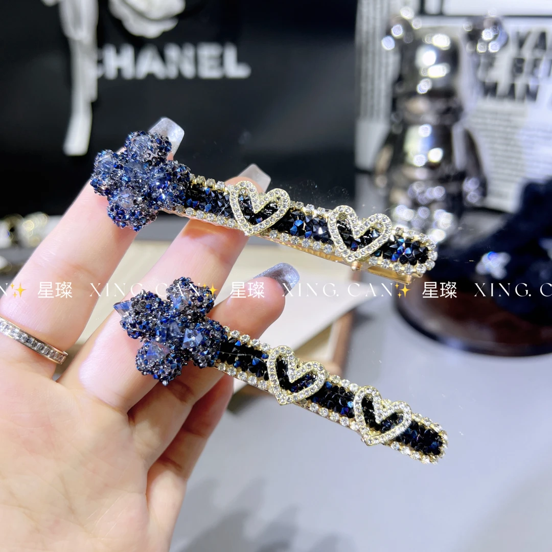 XC A048 韩系高颜值镶钻发夹精致侧边夹女生头顶夹碎发卡头饰