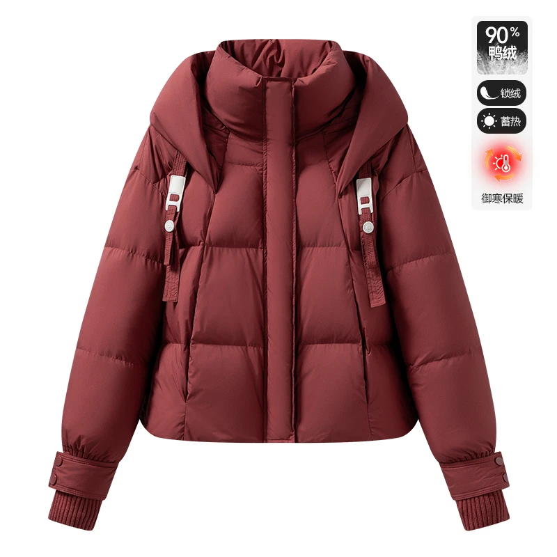 【FEI FEI】设计款针织袖口羽绒服连帽面包服V407008601