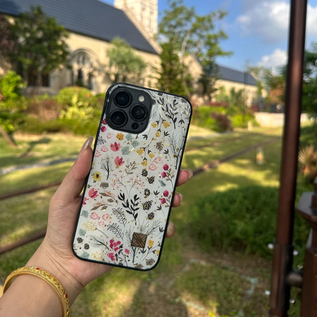 苹果高端松弛感手机壳适用于iPhone11-15各型号小碎花欧式壳壳