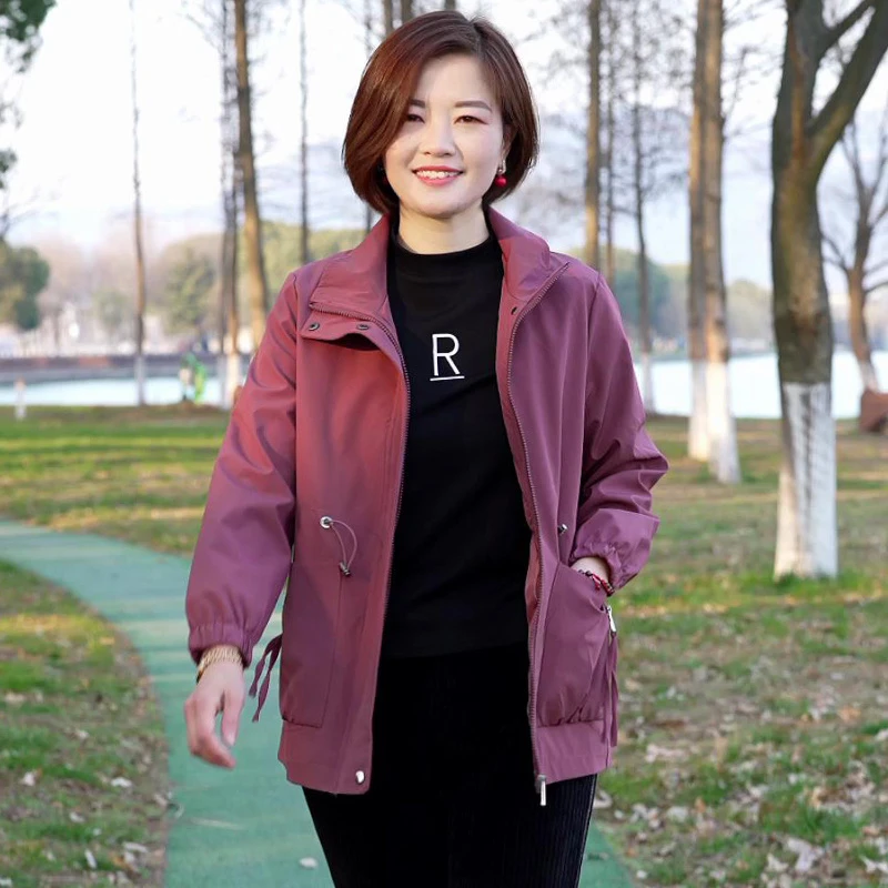 恩狐外套女春季新款休闲运动百搭上衣洋气减龄防风夹克气质妈妈装