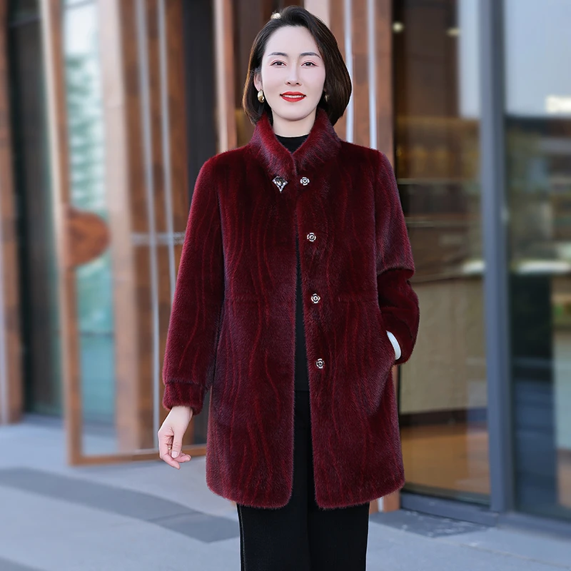 恩狐时尚年轻妈妈装冬季保暖新款外套洋气气质中长款加厚秋冬上衣