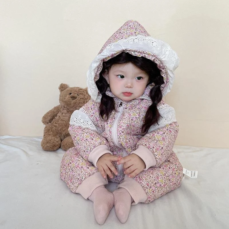 2023新款婴幼儿爬爬服冬季款加厚保暖连体衣宝宝新生儿童棉服in