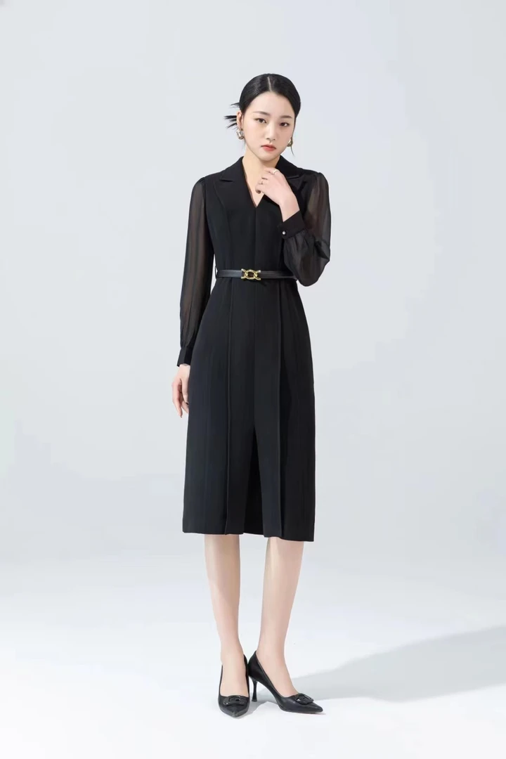 时尚连衣裙黑色最新款2023年