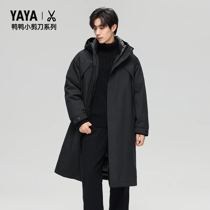 YAYA/鸭鸭【大师裁剪小剪刀系列】90绒羽绒服冬季加厚连帽保暖外套