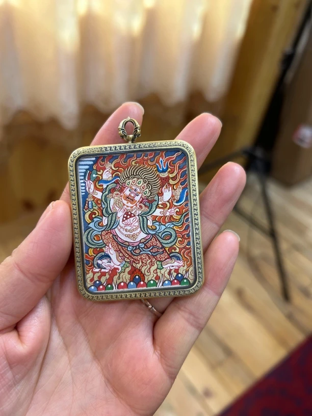 热贡纯手绘唐卡 白六臂