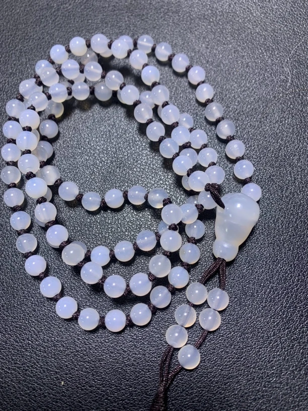 蒙珠白料108颗链子
