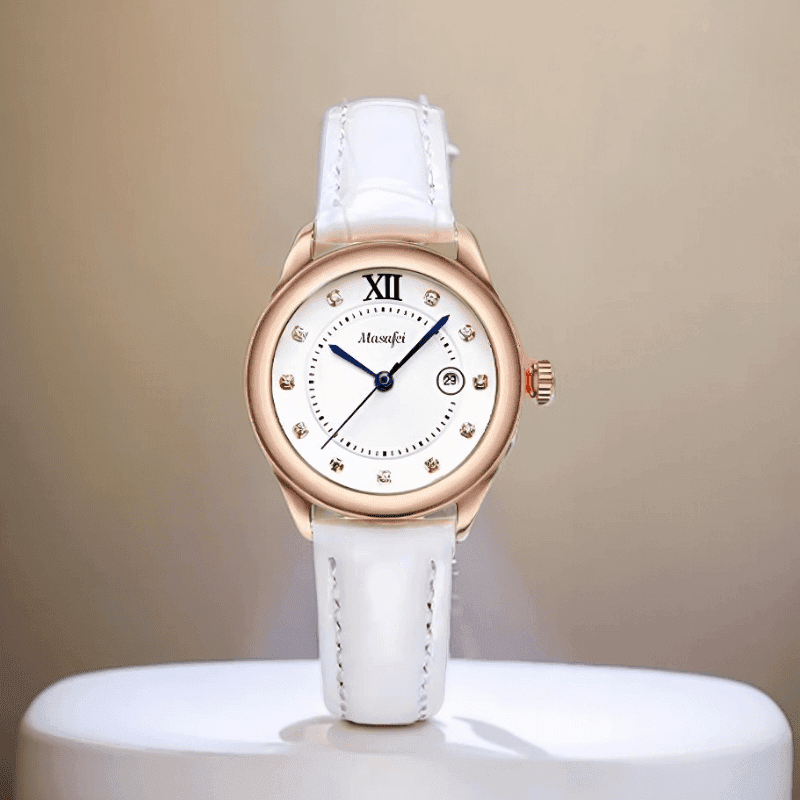 【官方正版】MSF白经典系列新款简约气质蓝针防水手表女士腕表8180