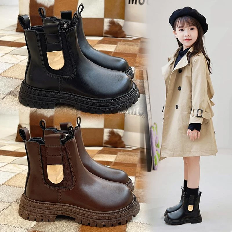 女童鞋儿童马丁靴2025秋冬新款短靴宝宝靴子秋冬款加绒保暖二棉鞋