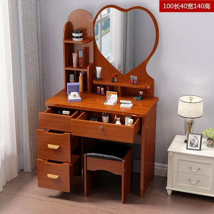 网红梳妆台卧室迷你小户型抖音现代简约化妆桌小型出租屋二合一