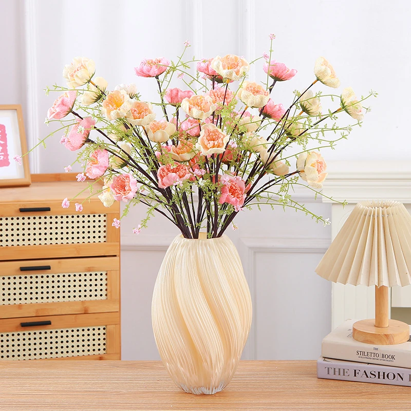 轻奢高档仿真花摆设杜鹃花假花客厅餐桌干花束装饰插花艺家居摆件