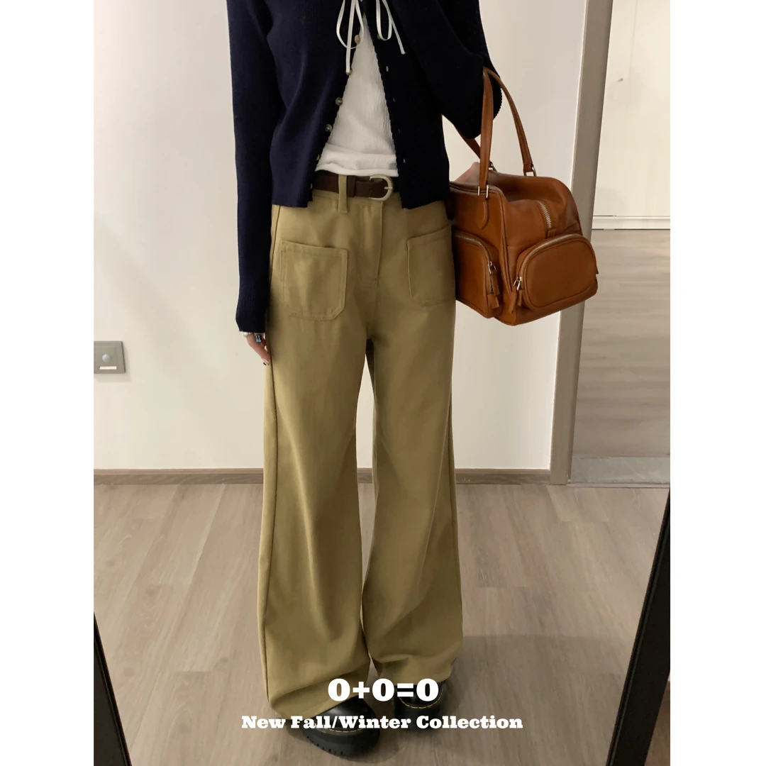 【芝士裤】内里加绒•一条过冬•高腰百搭直筒牛仔裤-66172#