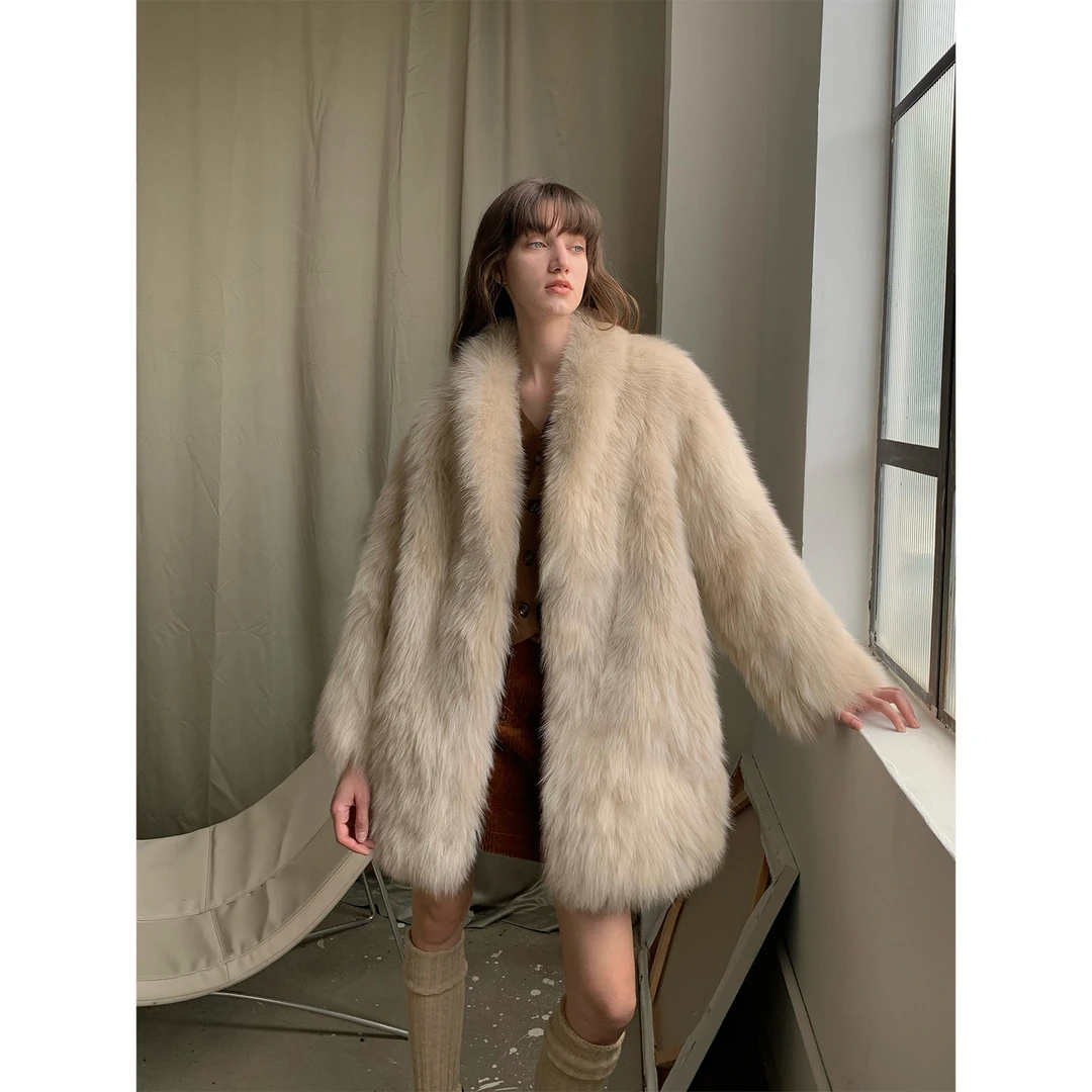 付智恩 光年之外 进口sagafurs狐狸毛年轻时尚轻奢毛毛皮草外套女
