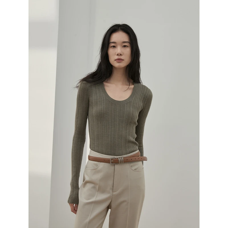 FIRELADY FUR 羊毛修身打底衫针织内搭百搭