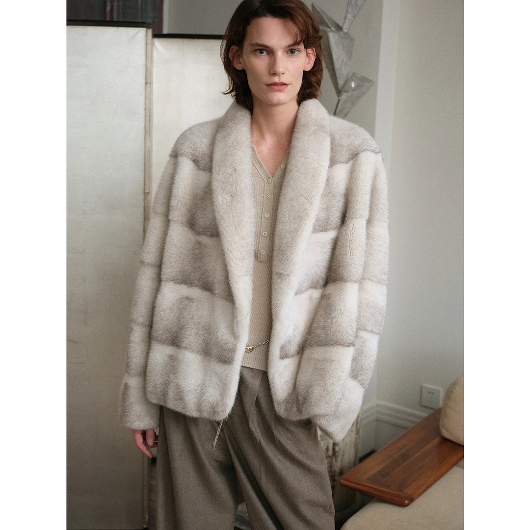 付智恩 名场貂 进口紫标天鹅绒脊子靠坎工艺紫标级水貂皮草外套冬