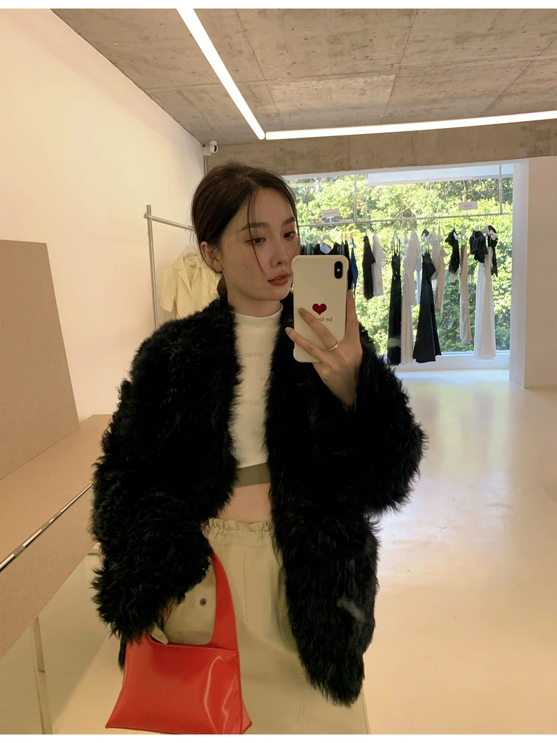 付智恩我的小卷毛 明星同款进口托斯卡纳皮毛一体女皮草气质百搭