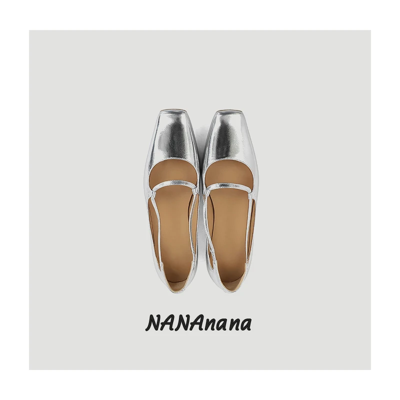 质感系列夏季真皮方头平底温柔风女单鞋