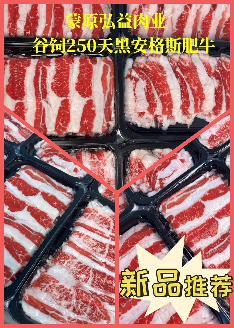 蒙原-原切谷饲250天黑安格斯牛肥牛-0添加中高端肥牛产品