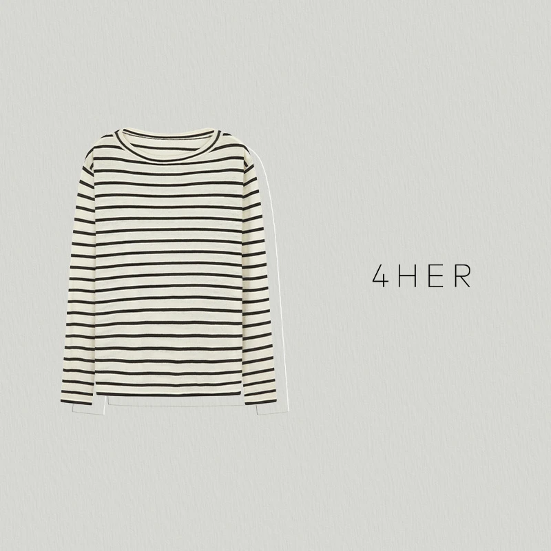 4HER布列塔尼 真丝羊毛经典一字船 领高知长袖针织衫