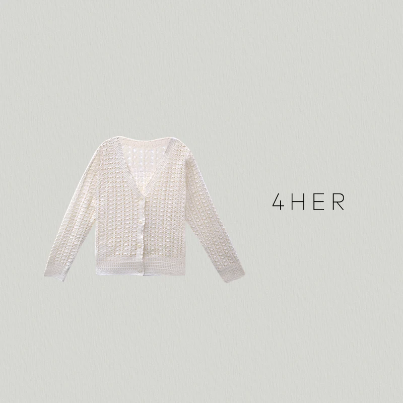 4HER巴黎美院 复古优雅浪漫 重工绣花机织 点睛氛围感开衫
