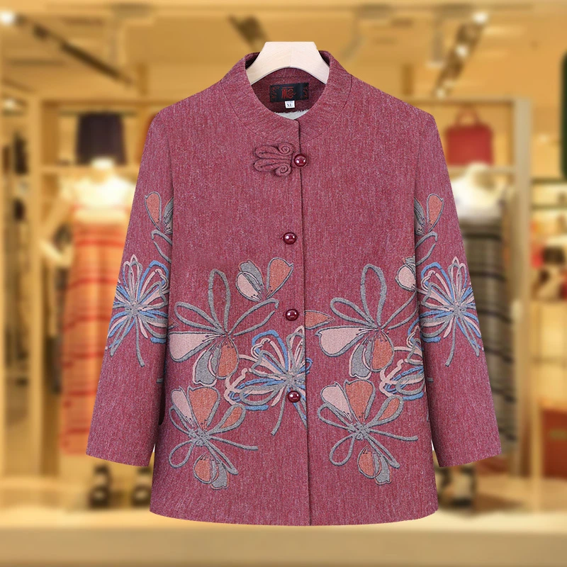 奶奶外套春秋款妈妈6070岁春装老太太上衣中老年人加绒外婆衣服女