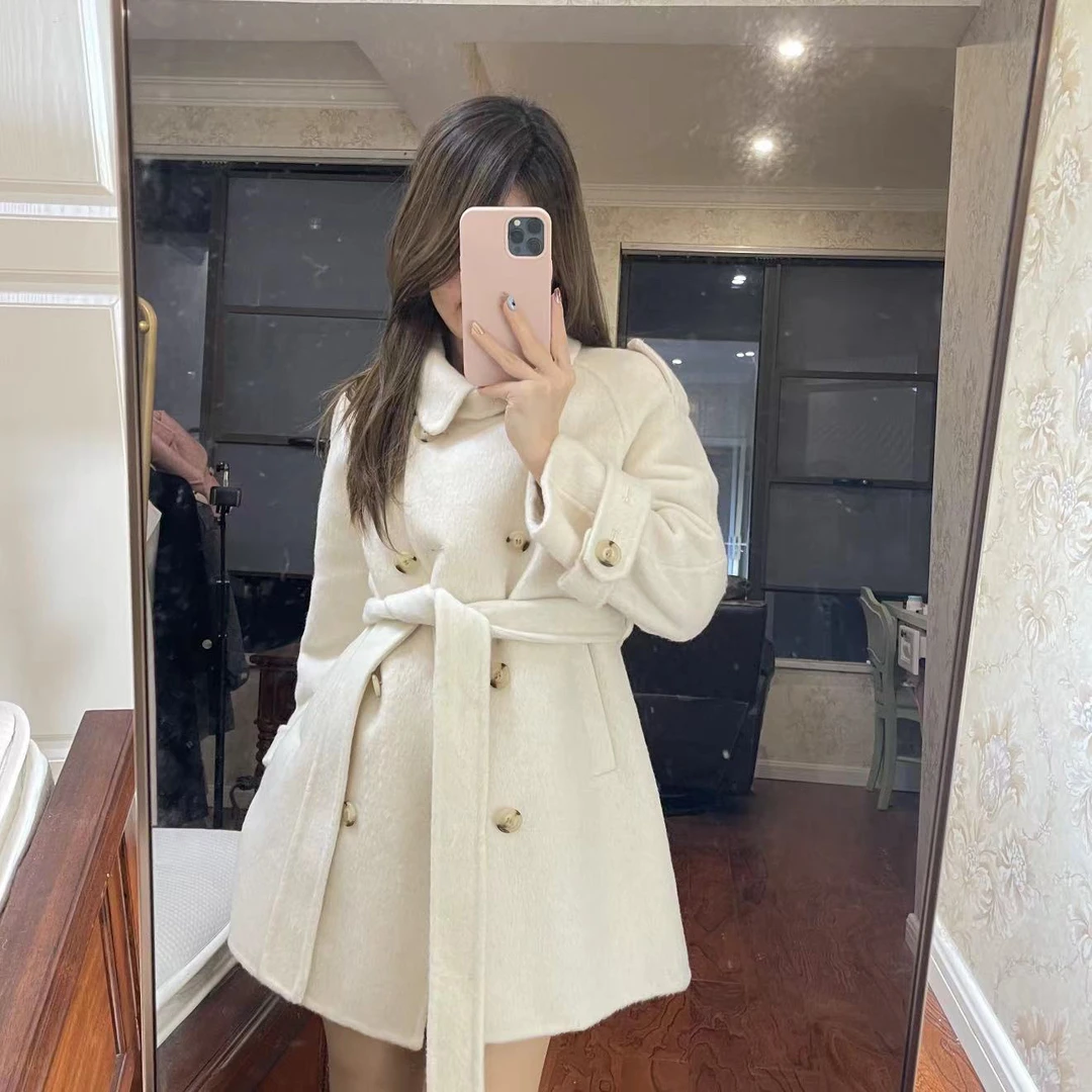 【2207】短款小个子双面羊毛大衣秋冬双排扣网红呢大衣外套