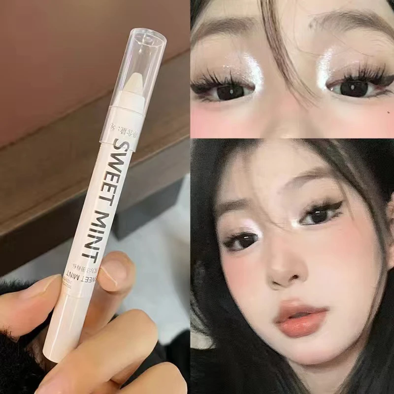 出门被人追着问！高光提亮笔白色珠光哑光粉色卧蚕眼头截断眼影笔