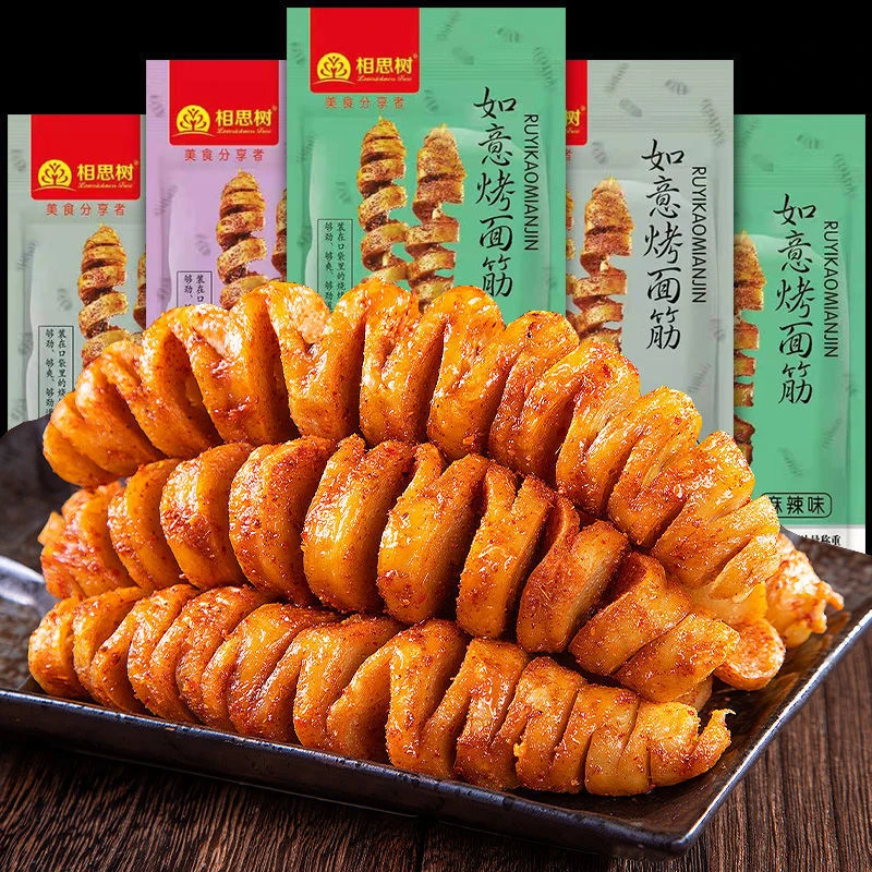 香辣烤面筋网红辣条零食素肉麻辣豆干即食面筋休闲零食小吃