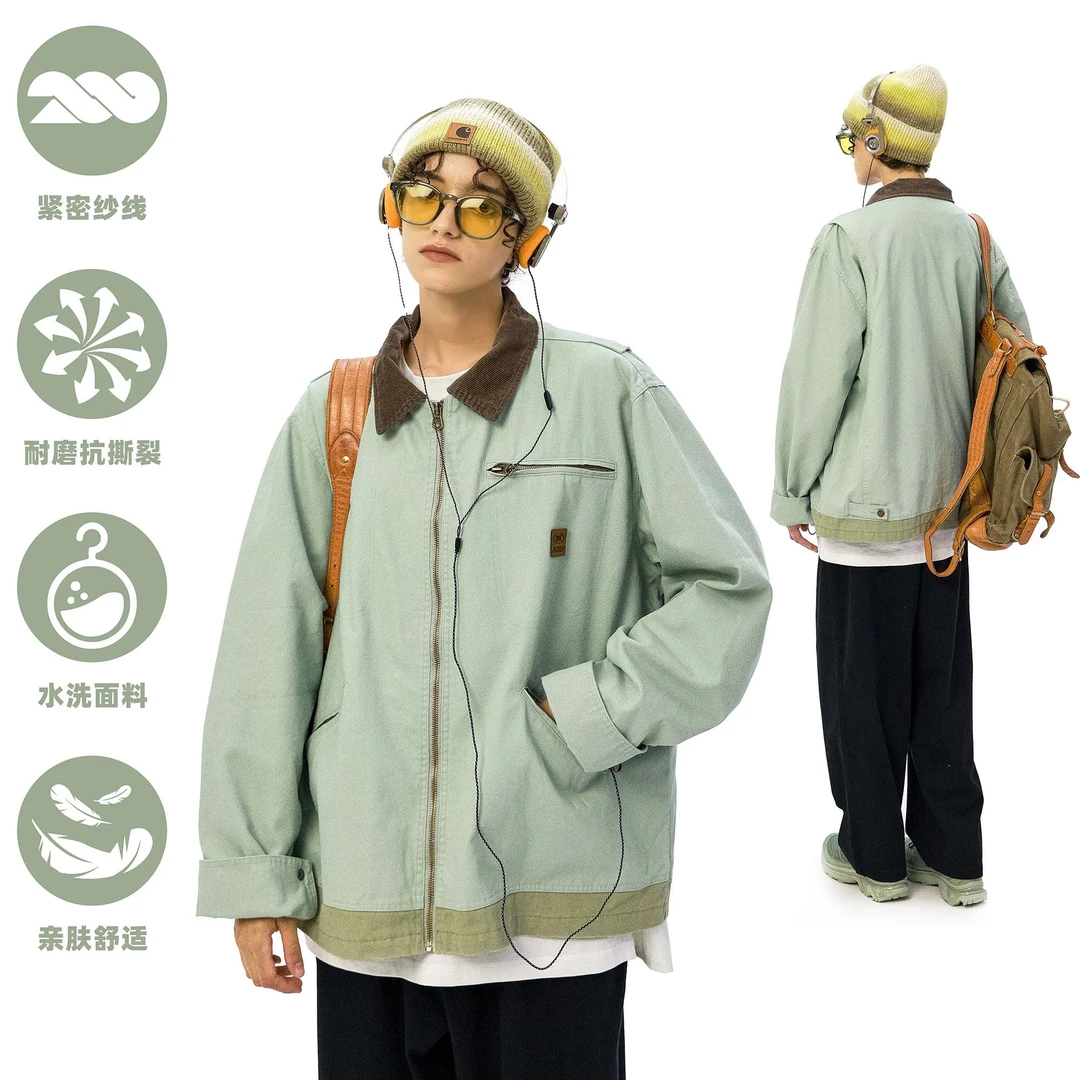 KXLFCHN空穴来风 日系复古底特律夹克男女春秋冬潮牌翻领工装外套