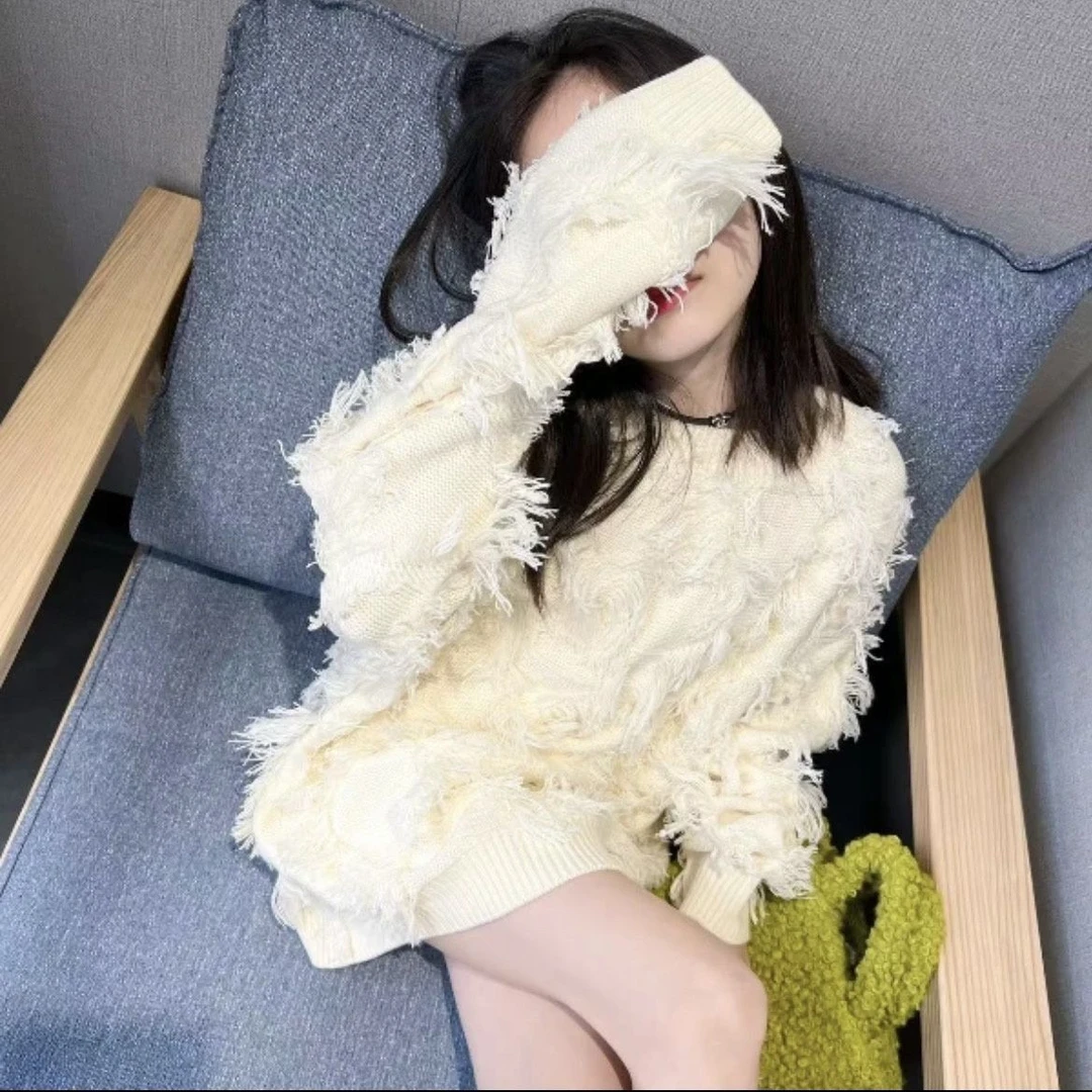 女童毛衣秋冬季2023新款洋气女大童针织衫上衣儿童冬季流苏打底衫