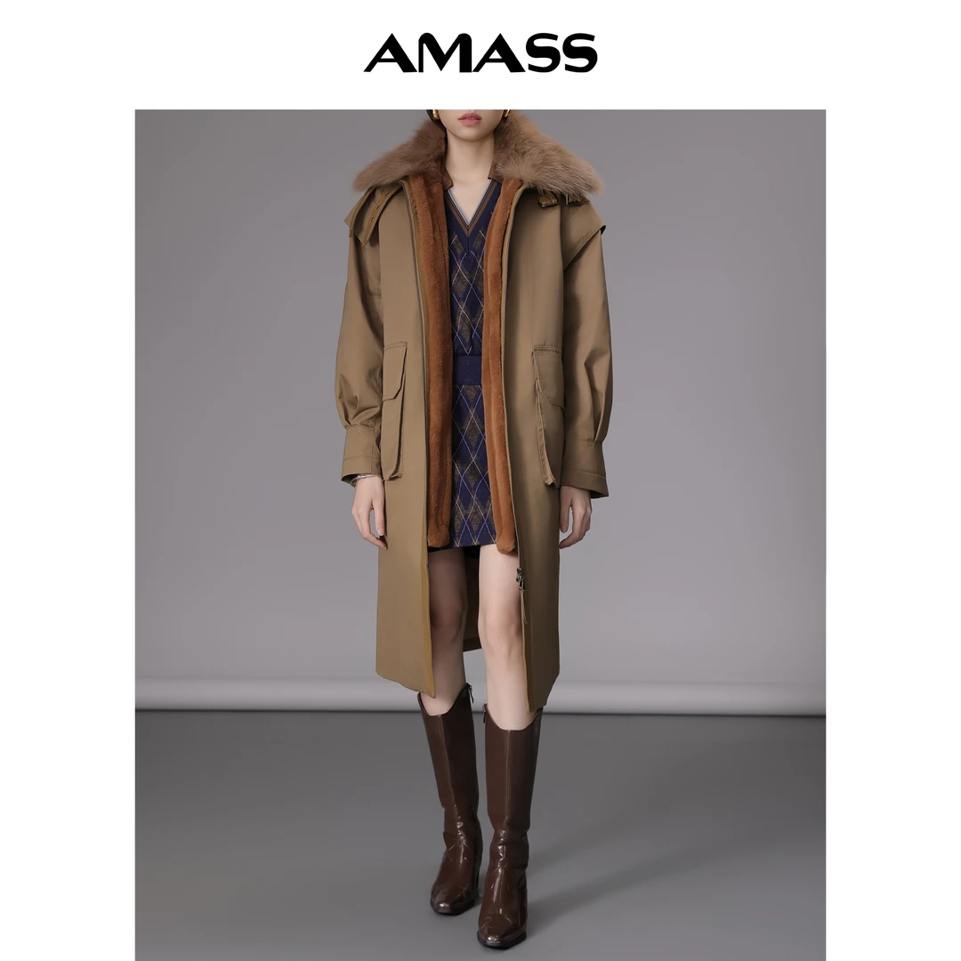 AMASS/阿玛施 时尚保暖厚实中长款廓形派克棉服5400734