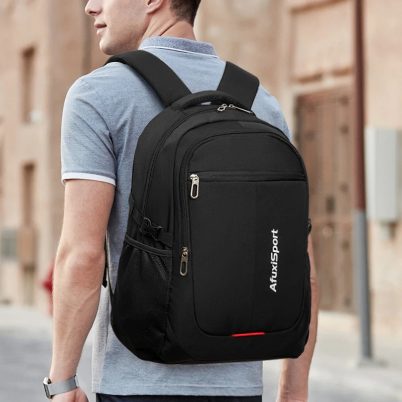 大容量双肩包休闲旅行男女背包初中高中大学生男款简约书包男款