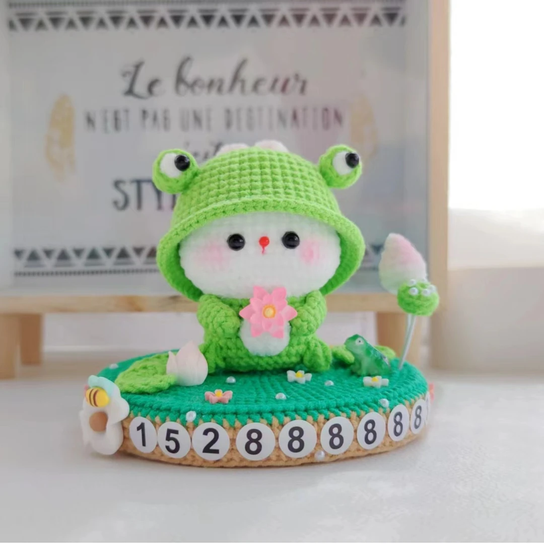 【织织熊手作 成品｜材料包】原创兔子停车牌号码牌摆件手工编织定制