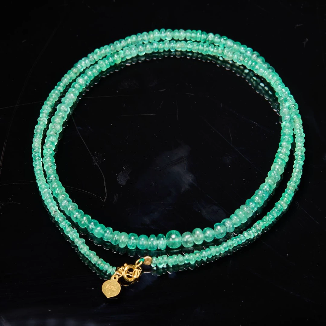 如苑珠宝18K金祖母绿项链多样性发货