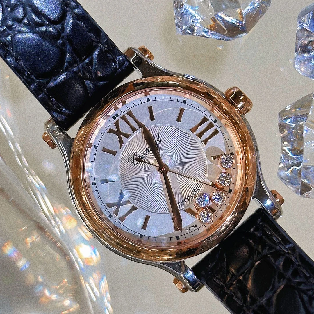 99新 Chopard/萧邦 间金快乐5钻/278608-6001/表径33mm