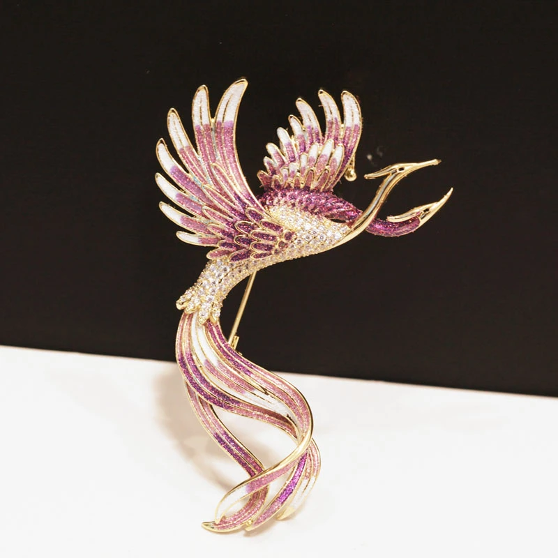 铜合金胸针 时尚大气凤凰胸针百搭气质高档优雅大衣配饰外套胸花