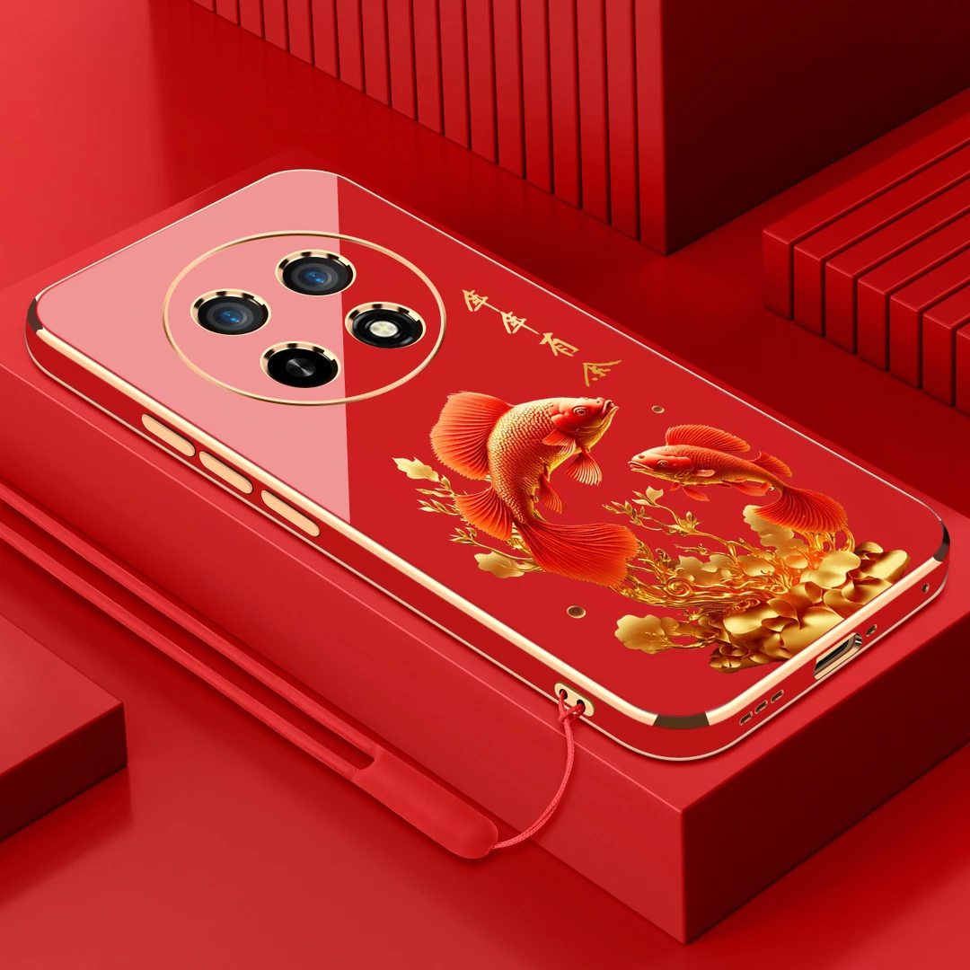 电镀年年有余适用oppoa2pro手机壳防摔硅胶保护壳直边软壳手机套