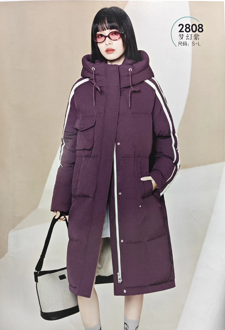 2808款保暖加厚90白鸭绒羽绒服女士长款