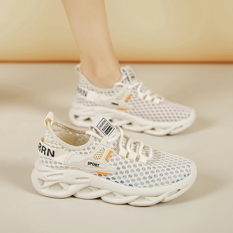 【商场女鞋】夏季时尚飞织网面鞋女新款镂空女鞋包头网鞋透气凉鞋