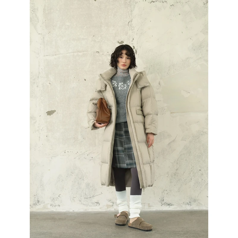 2024【陷入37°】冬季连帽休闲女装宽松羽绒服长款外套7741