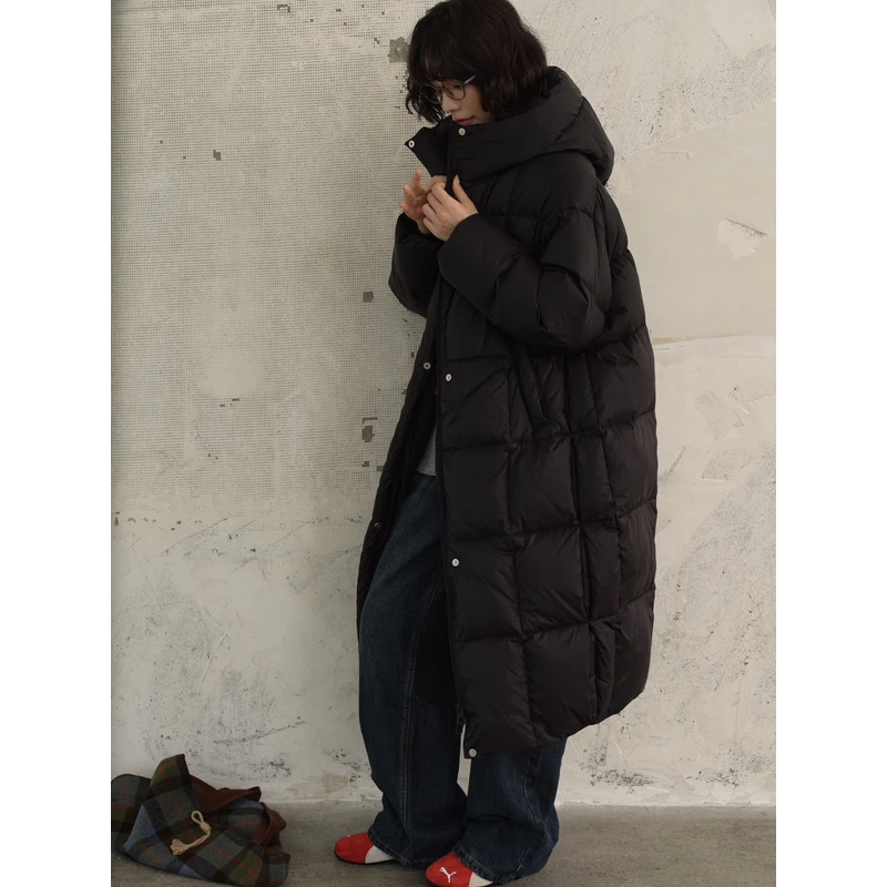 /2024冬季连帽休闲女装羽绒服长款外套7755