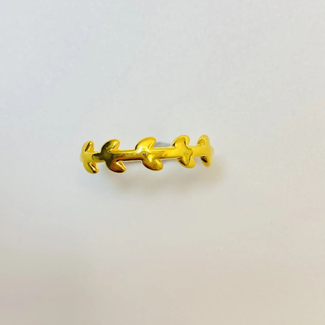 足金999 5D硬金 黄金树叶【克重圈口多选】 吊坠