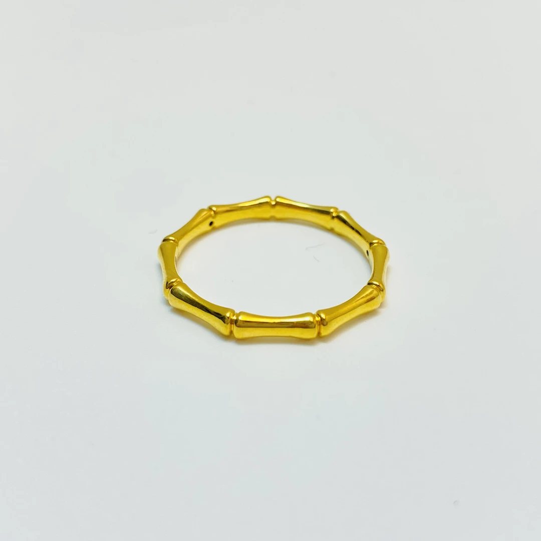 足金999 5D硬金  黄金竹节【克重圈口多选】 吊坠