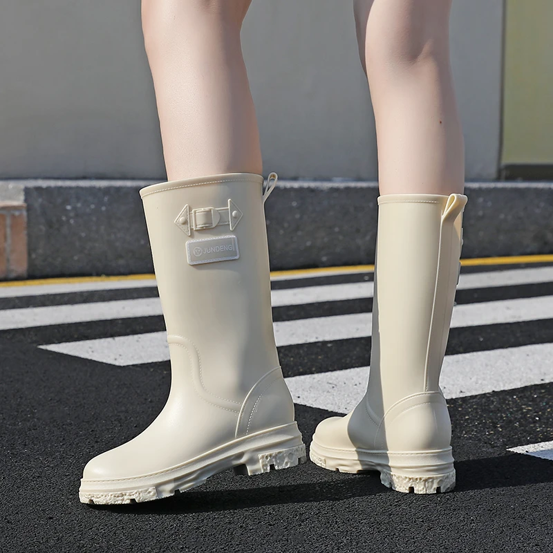 军登时尚高筒雨靴女防滑水鞋外穿赶海市场钓鱼防水靴女款雨鞋长筒