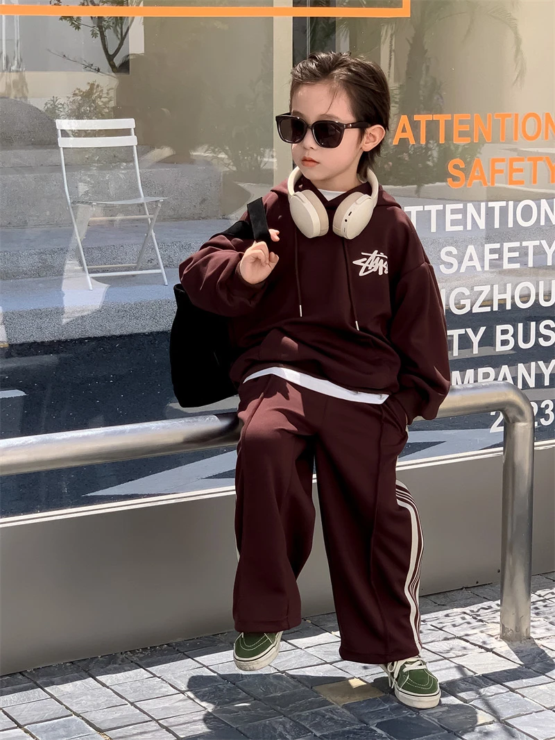 清仓！拉萨发货 120码男童连帽洋气百搭套装休闲运动两件套装