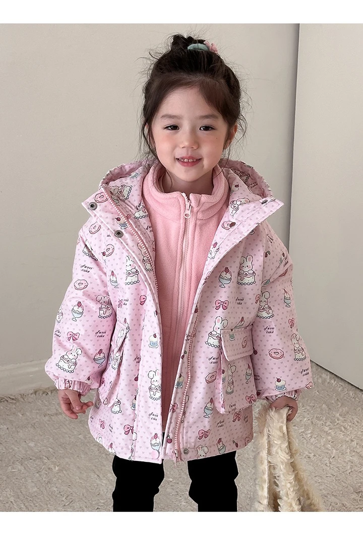 清仓！拉萨发货90码130码女童棉服外套秋冬两件套洋气韩系童装夹棉