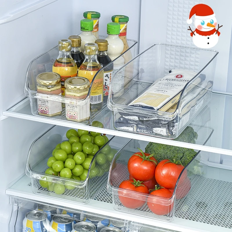 冰箱收纳盒保鲜盒厨房用储物盒整理神器蔬菜日式长方形置物盒侧门