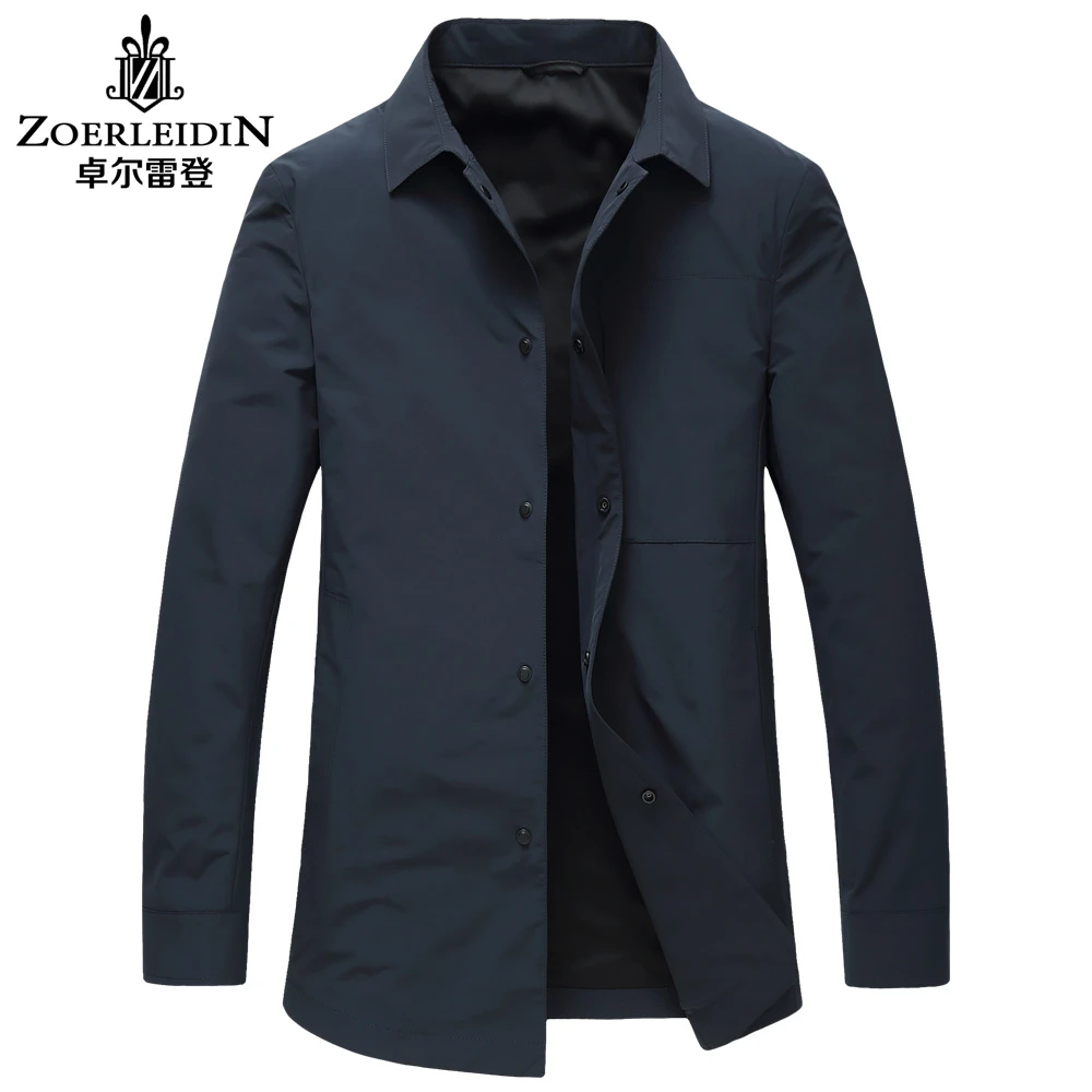 卓尔雷登男装风衣中长款翻领外套夹克薄款商务青年男款过男士风衣