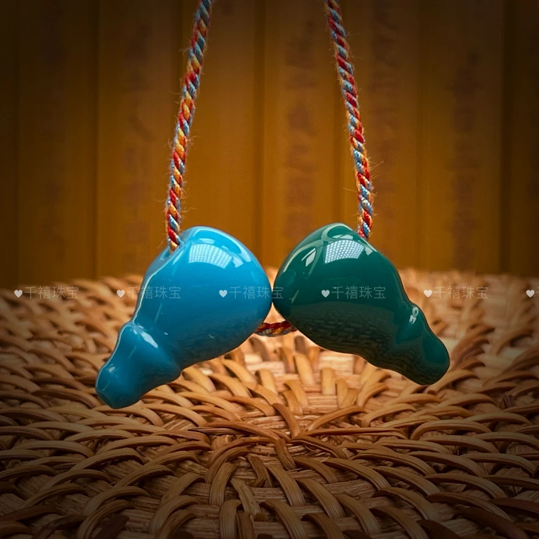 【千禧】精品复古地狱绿色蓝色高瓷玉化奶嘴三通【科技増瓷提色】配饰